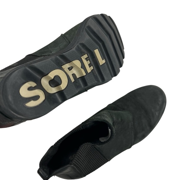 SOREL Joan of Arctic Women's Size 9.5 Black Brushed Leather Wedge Bootie - Picture 5 of 8